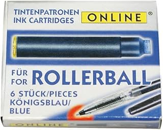 Cartouche d'encre standard online 17100/12, bleu royal, effaçable, 1 paquet de 6 cartouches