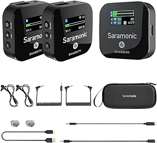 Microphone cravate sans fil saramonic 24 ghz mini microphone blink 900 b2 pour