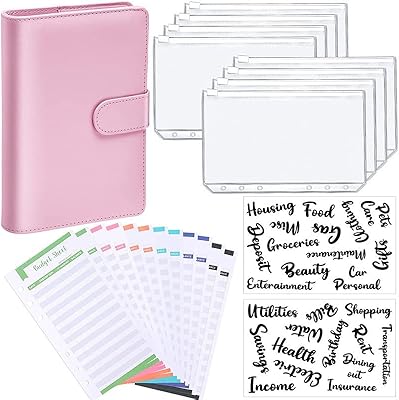 Couverture de cahier en pu avec pochette pour dossier budget personnel et système