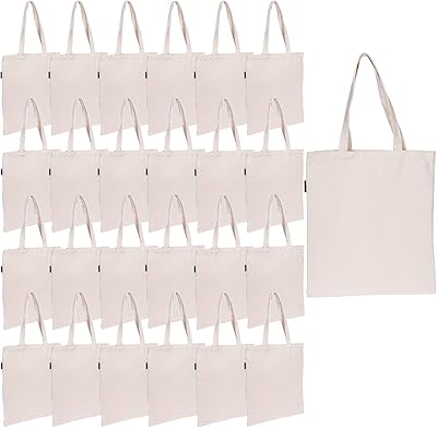 Sacs fourre-tout unis en toile de coton naturel jelmo, 12 oz
