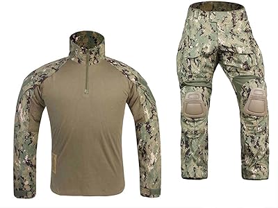 Combinaison bdu de combat air soft emerson gear army air soft avec genouillères