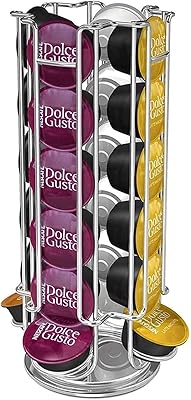 Porte-capsules de café iwanto 24 capsules pour nescafé dolce gusto (24 capsules, argent)