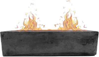 Petit brasero rectangulaire en ciment - utilisation intérieure et extérieure - bol chauffant