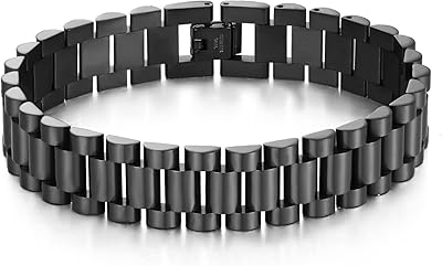 Bracelet magnétique noir ac&l pour hommes, bracelet magnétique en acier titane, taille unique