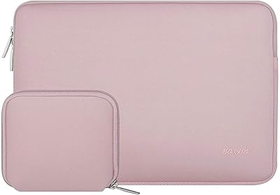 Sac étanche pour ordinateur portable mosiso avec petit sac pour accessoires, rose bébé