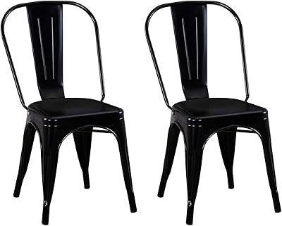 Chaises de salle à manger en métal pour intérieur et extérieur