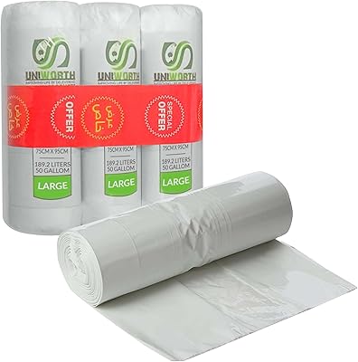60 grands sacs à ordures 1892 l-50 gallons robustes 20 x 3 rouleaux