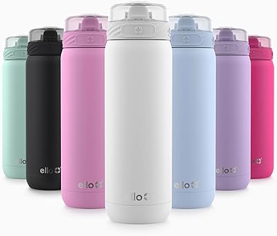 Bouteille d'eau isolée sous vide elo en acier inoxydable avec paille souple