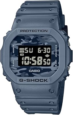 Montre numérique g-shock pour homme avec cadran camouflage noir et bracelet en résine