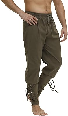 Pantalon renaissance à cordon de serrage pour hommes pantalon de navigateur viking