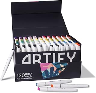 Ensemble de marqueurs artistiques ultra larges artify professional 120 couleurs, ensemble de marqueurs