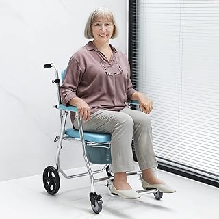 Chaise de douche pliante à roulettes oasis space d'aisance latérale de 300 lb