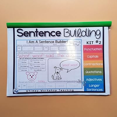 Cahier d'exercices de jeu de construction de phrases de l'alphabet pour enseigner à