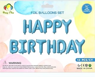 Party time 1 ensemble de ballons d'anniversaire bleu clair pour enfants et adultes