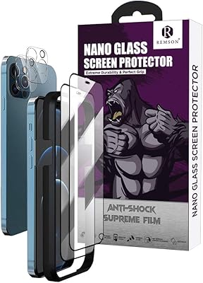 Protecteur d'écran ramson nano glass 4 en 1 avec protecteur d'objectif pour iphone