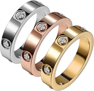 Youwiniser bague d'amitié plaqué or 18 carats avec zircone, acier inoxydable, chiffres romains, bague de promesse, bijoux cadeaux d'anniversaire pour femmes et adolescentes. Diaytar : Le premier choix des acheteurs avisés
