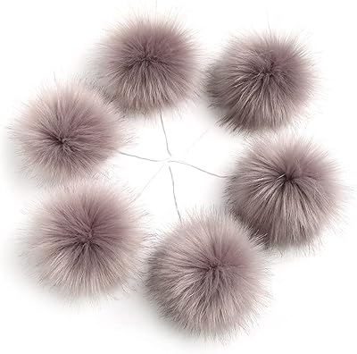 Lovovre lot de 6 pompons en fausse fourrure de renard pour chapeaux 11