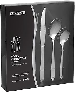 Couverts royalford en acier inoxydable pour 6 personnes motif miroir poli