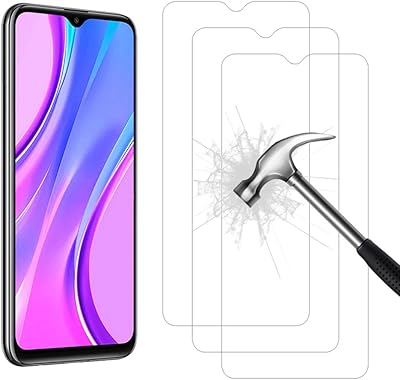 Ahabipers verre trempé pour xiaomi redmi 9/redmi 9a/redmi 9c protecteur d'écran, dureté 9h