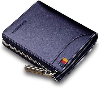 Portefeuilles en cuir véritable pour hommes blocage rfid portefeuille multi-cartes fin