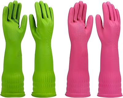 Gants de vaisselle 2 pièces pour la cuisine, gants de nettoyage en caoutchouc