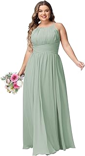Robes de demoiselle d'honneur grande taille pour femmes avec poches, dos nu