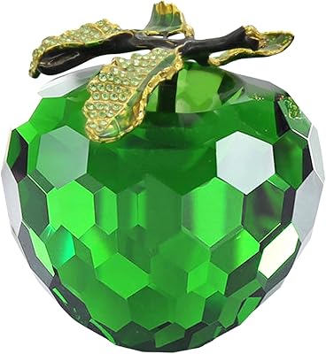 Figurine de pomme en cristal émaillé à collectionner, presse-papier en cristal, décoration
