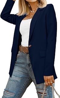 Blazer décontracté d'affaires pour femme avec veste de costume professionnel doublée de poches