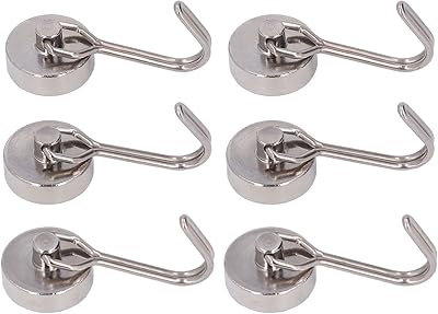 Crochet magnétique crochet magnétique 6 pièces rotation 180° couleur nickel