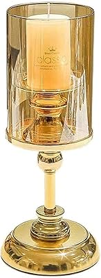 Bougeoir pilier ween avec couvercles en verre, grand support en métal, bougeoirs