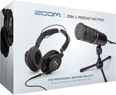 Le kit de microphone zoom zdm-1 comprend un microphone dynamique, un casque, un trépied,