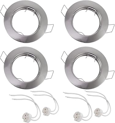 Ensemble de 4 plafonniers encastrés, lampes rondes gu10 + mr16, downlights pivotants à