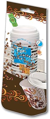 Tasse à café en papier mousse isolée amusante avec couvercle, 8 oz, paquet