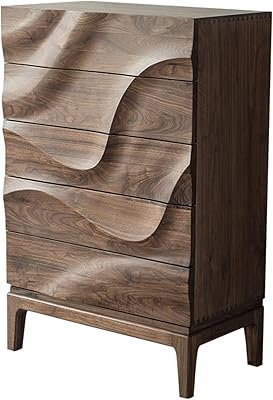 Commode de rangement à 5 tiroirs, commode haute, longue commode de chambre à