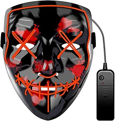 Autre masque de danse effrayant, forteresse nocturne pour halloween et fête, lumière led, rouge. Diaytar : Qualité professionnelle, prix grand public