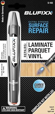 Blufixx kit de réparation de stratifié, parquet et vinyle pour hêtre, pin