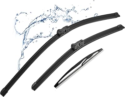 3 balais d'essuie-glace de remplacement pour saturn outlook 2007-2010 gmc acadia 2007-2012, essuie-glaces
