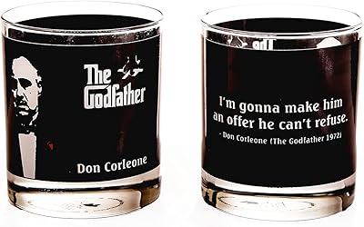 Ensemble de verres à whisky ek do dhai godfather (300 ml, noir) 2
