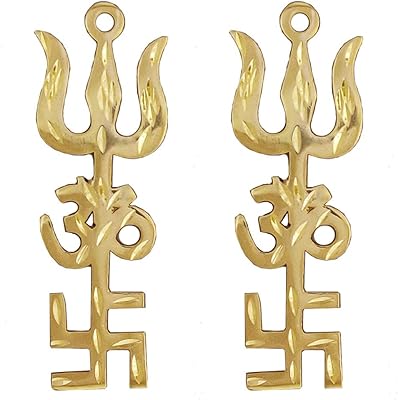 Divya mantra trishakti yantra trishul om swastika décoration spirituelle vastu laiton articles religieux