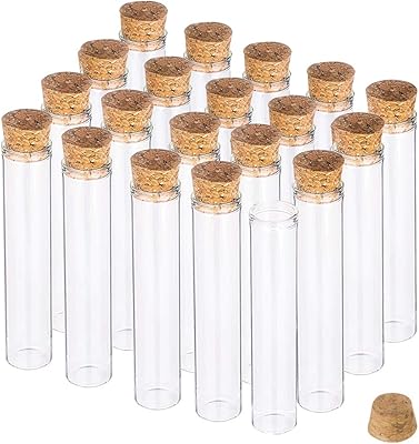 Penicrete lot de 20 bouteilles en verre transparent de 30 ml avec bouchons