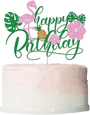 Décoration de gâteau flamant rose, décoration de gâteau joyeux anniversaire, décorations de fête