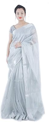 Sari en soie traditionnel indien tassar manisha, parfait pour un mariage, une occasion