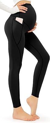 Collants de maternité sur le ventre avec poches opaques pour l'exercice