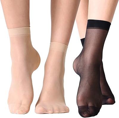 12 paires de chaussettes transparentes jusqu'aux chevilles pour femme, taille unique