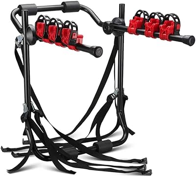 Porte-vélos arrière double pliable lums pour trois vélos pour la plupart des berlines/hayons/mini-fourgonnettes