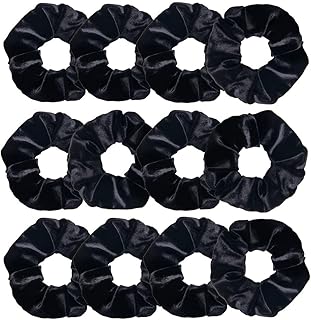 12 pièces élastiques à cheveux pour femmes en velours élastique pour queue