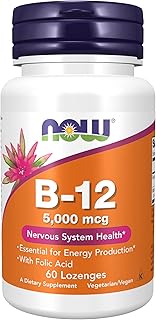 Now suppléments, vitamine b12 5 000 mcg, avec acide folique, santé du système