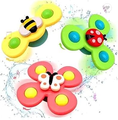 3 pièces ventouses toupie jouet pour bébé infantile insecte gyroscope soulagement du stress
