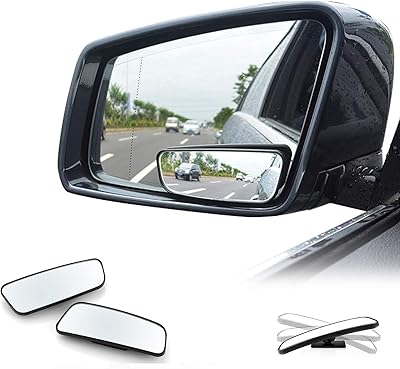 Miroir d'angle mort de voiture, vue latérale, miroir d'angle mort, rétroviseur convexe grand