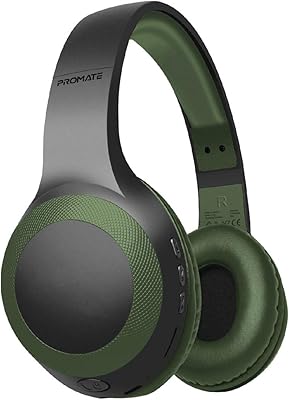 Casque sans fil promate à basses profondes puissantes bluetooth v5.0 avec lecture microsd